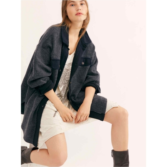 Free People Ruby Oversized Jacket Incense Nwot - Picture 3 of 9